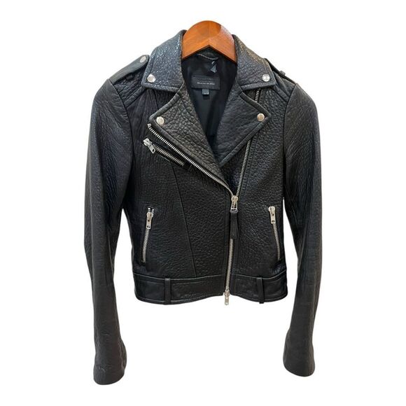 Manage Black Leather Biker Jacket - Picture 7 of 10
